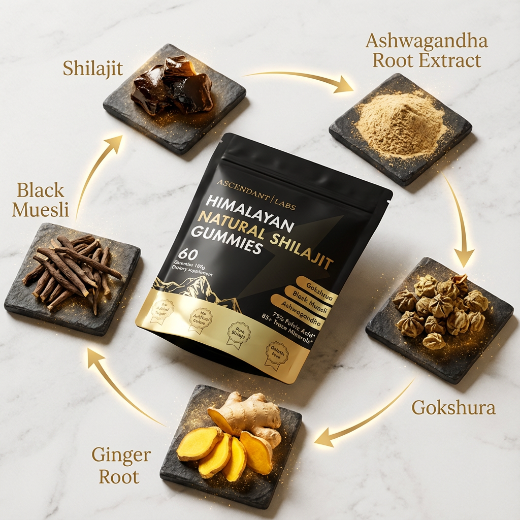 Gold Shilajit Gummies – 7 in 1 Support 2
